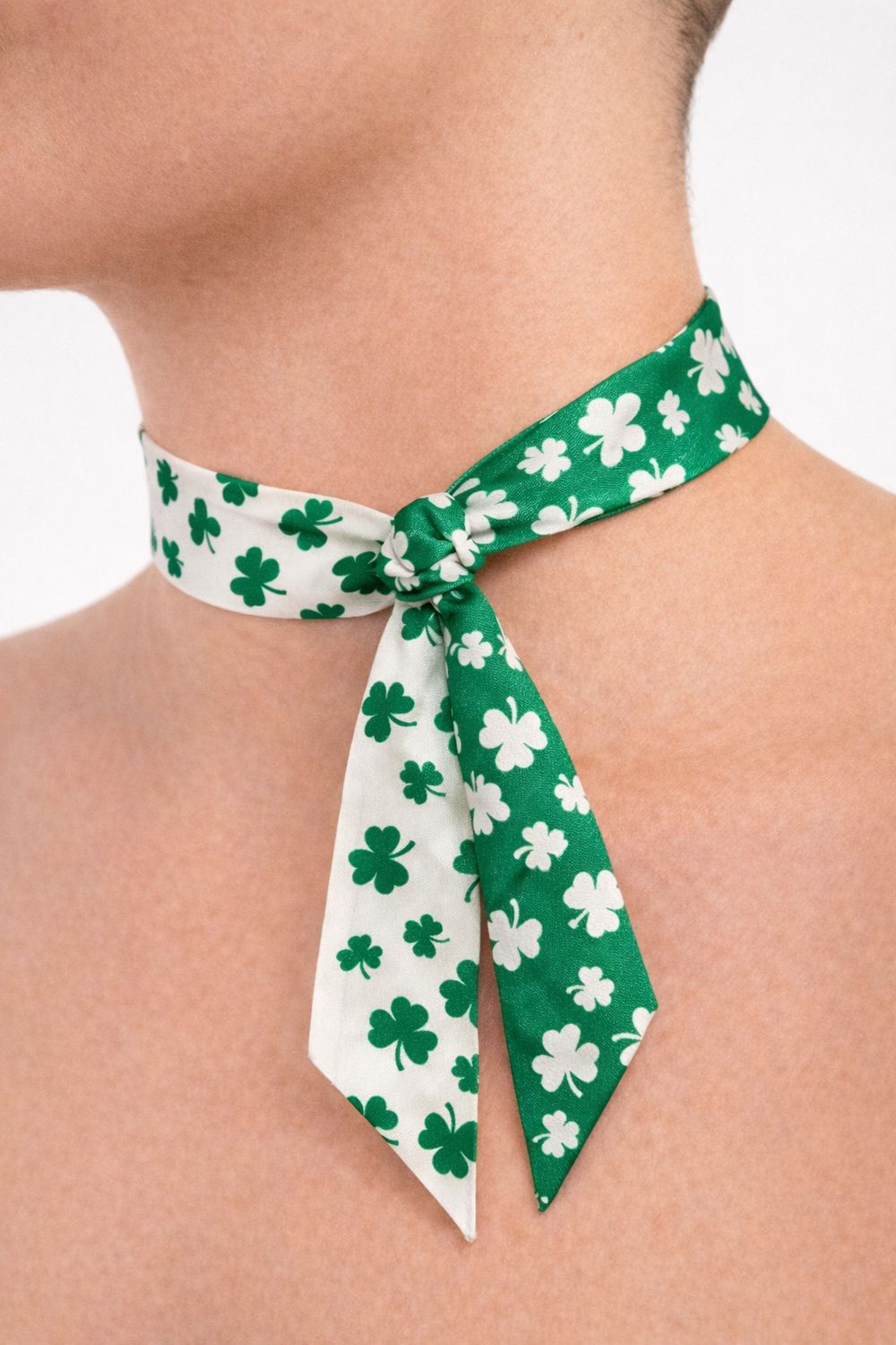 St. Patrick's Day Scarves, type: Green &amp;  White Twilly