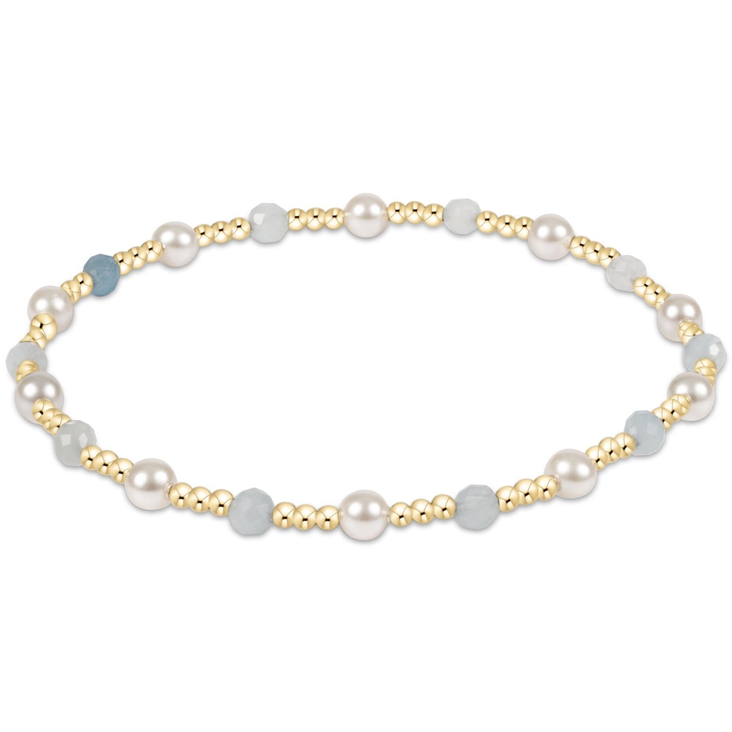 Pearl Sincerity 4mm Gem Bracelet - Aquamarine