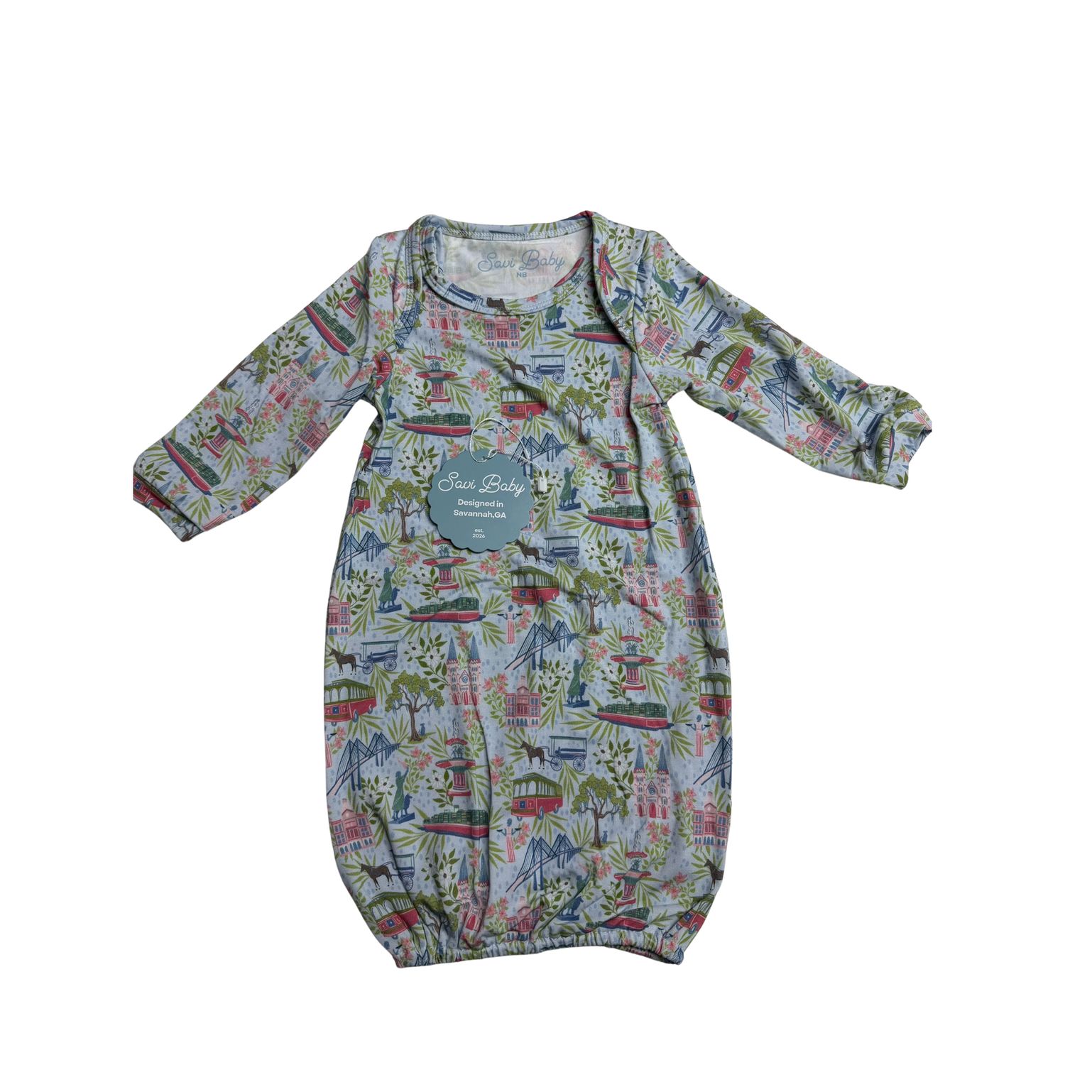 Savi Baby Gown, Color: Multi Color, Size: NB