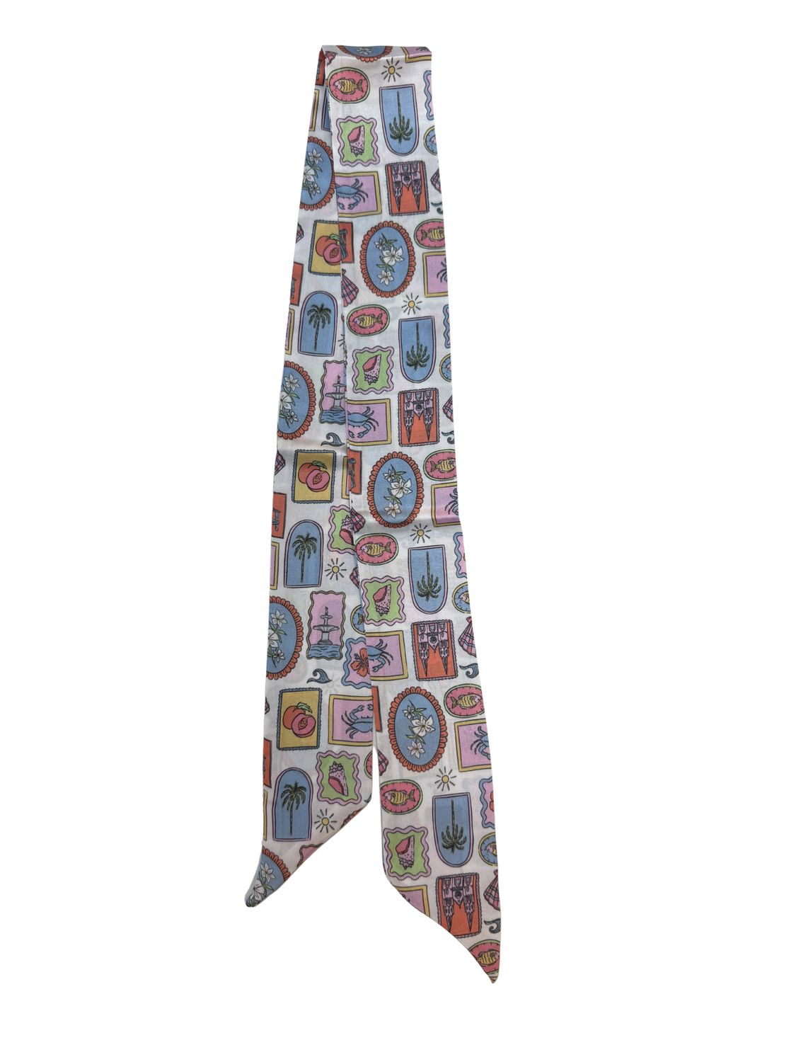 Savannah Stamp Print Skinny Scarf