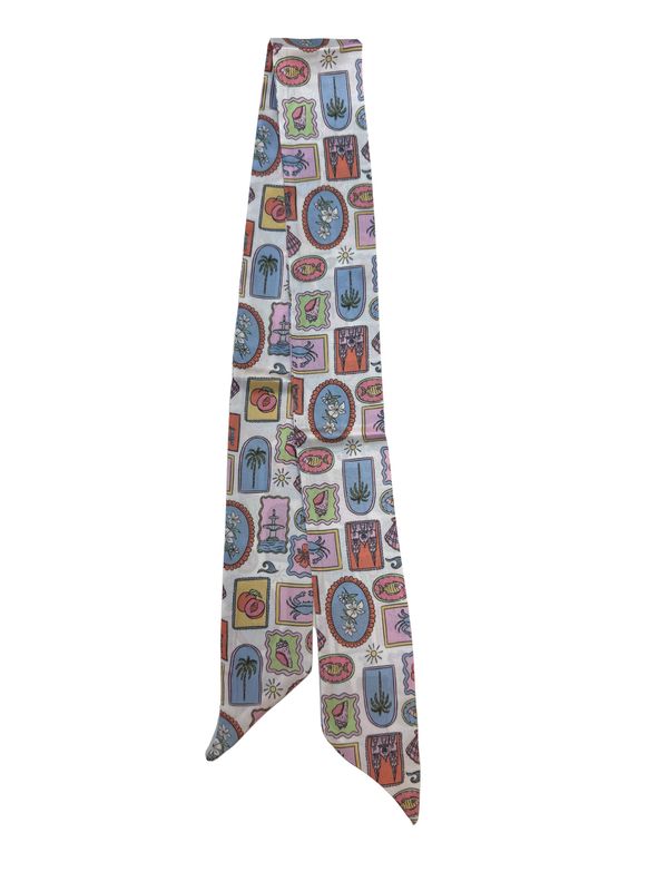 Savannah Stamp Print Skinny Scarf