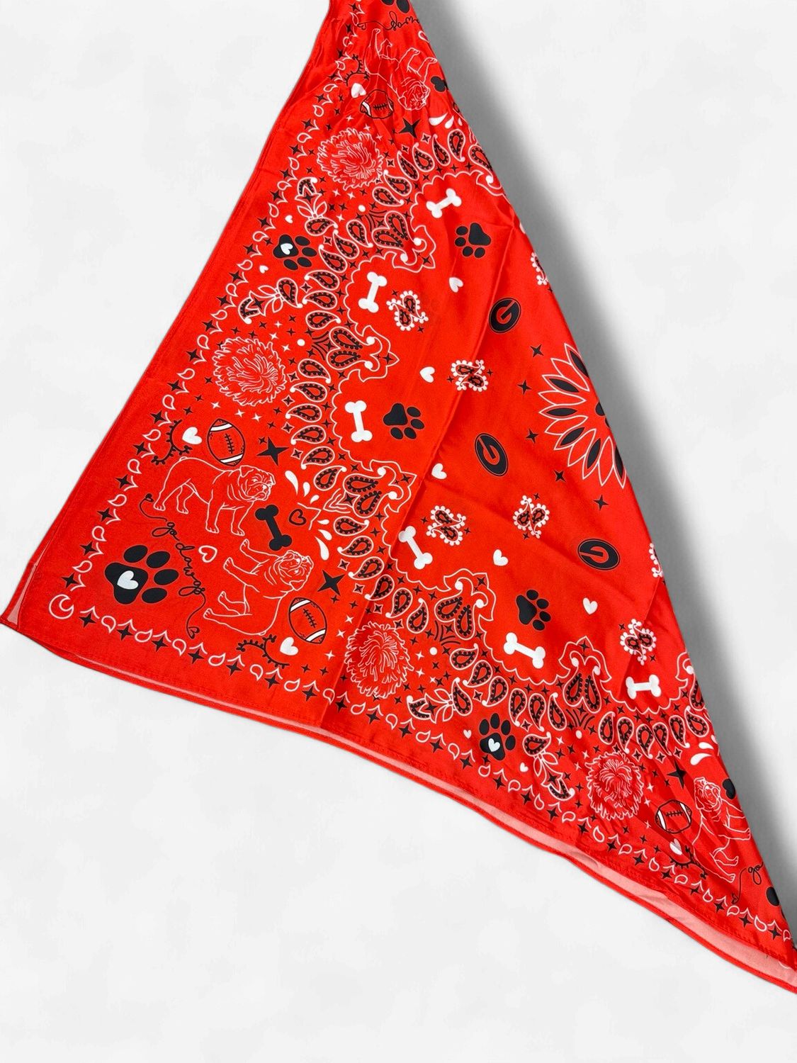UGA Bandana Print 24x24" Square Scarf