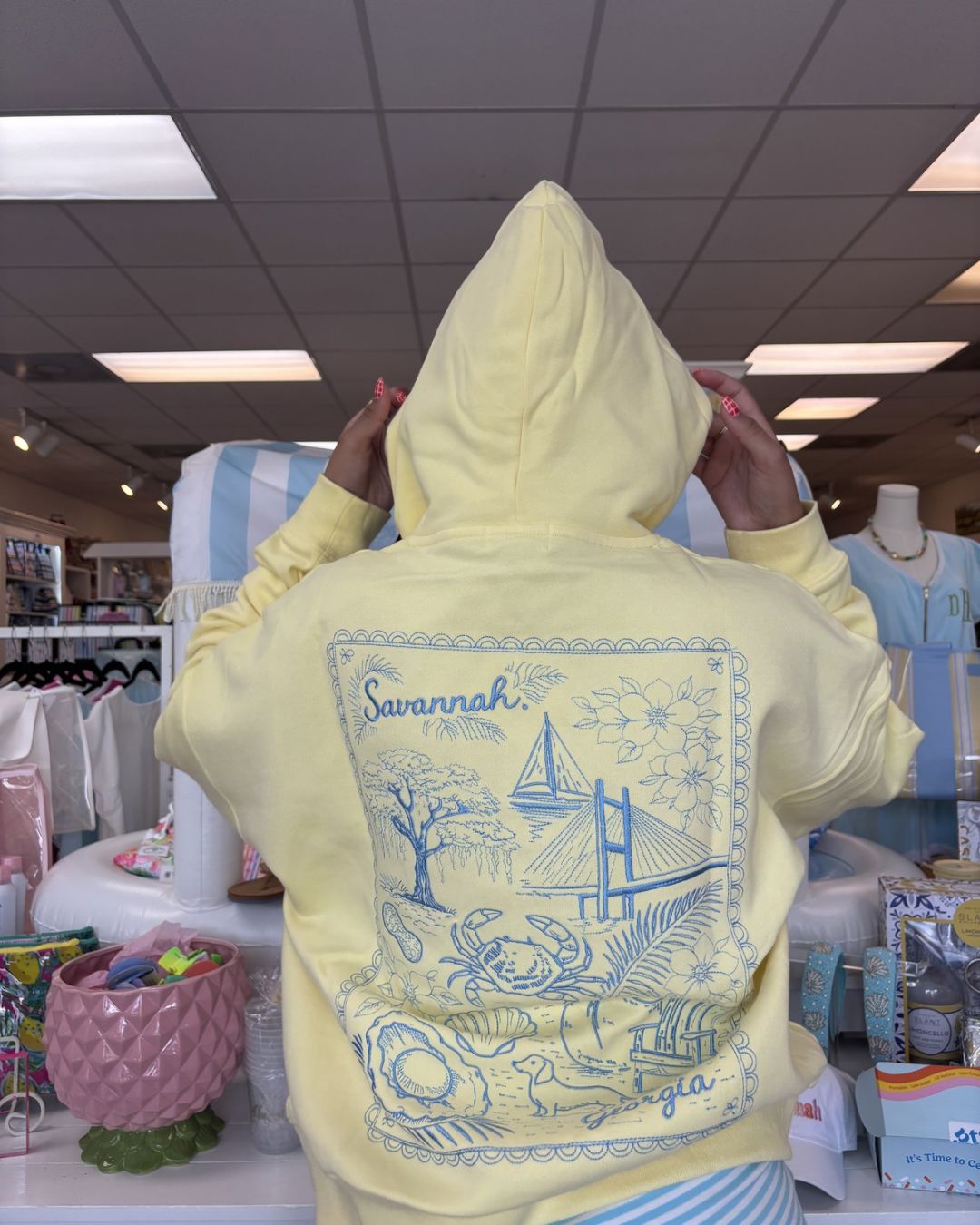 Savi Girl Savannah Summer Hoodie, Color: Butter Yellow, Size: Small