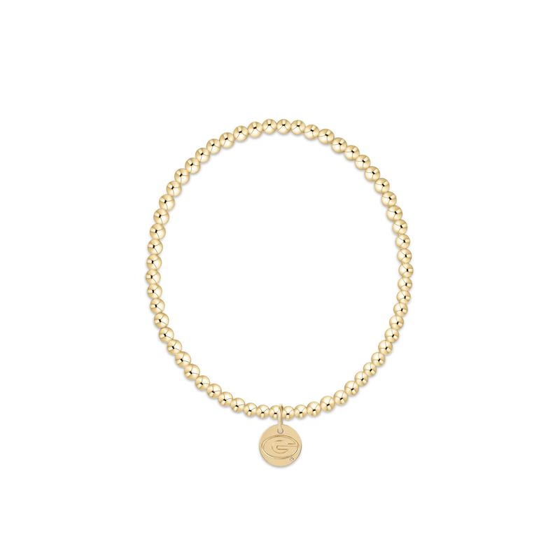 eCOLLEGIATE Classic Gold 3mm Bracelet - UGA Disc