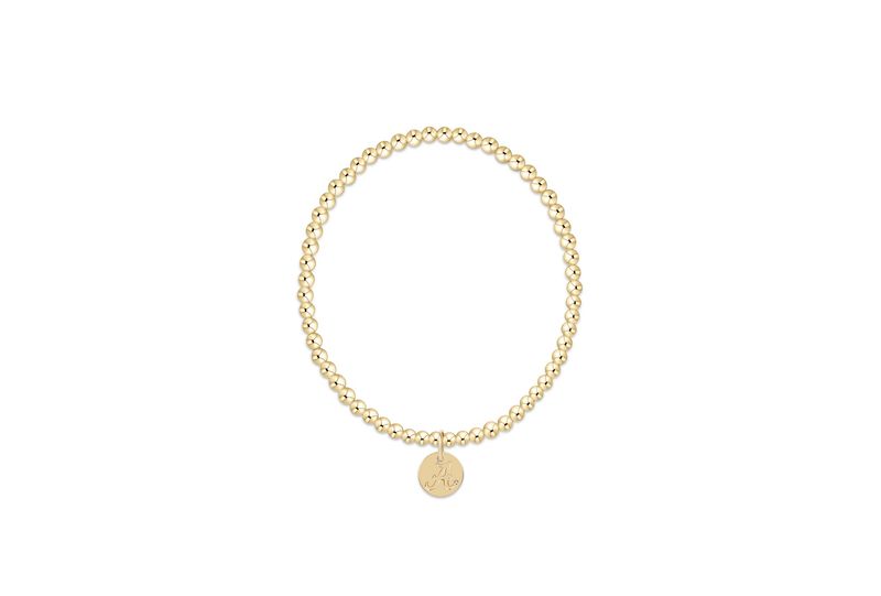 eCOLLEGIATE Classic Gold 3mm Bracelet - Alabama Disc