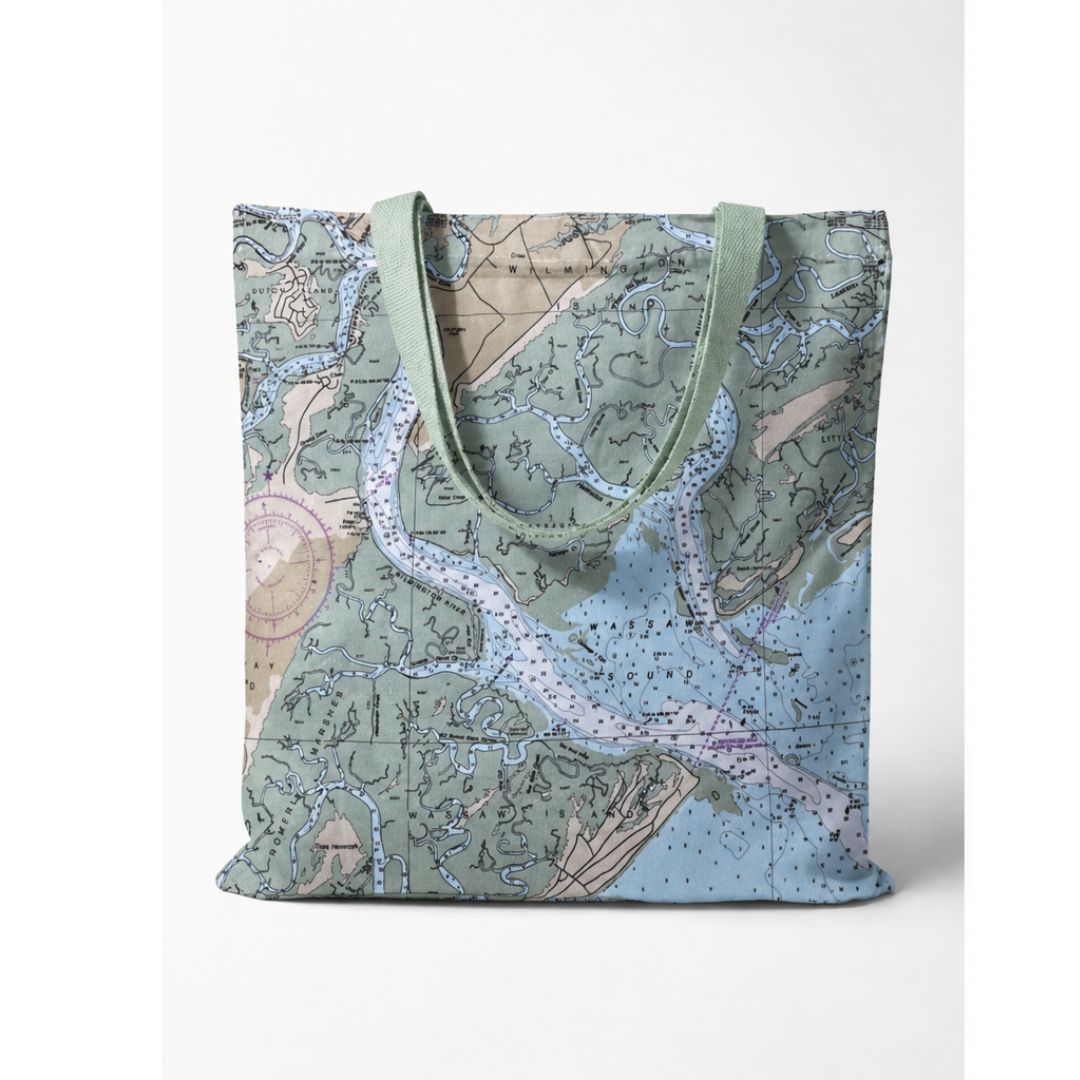 Coastologie River Map Canvas Tote