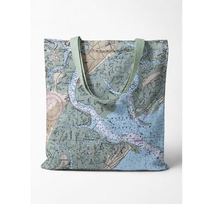 Coastologie River Map Canvas Tote