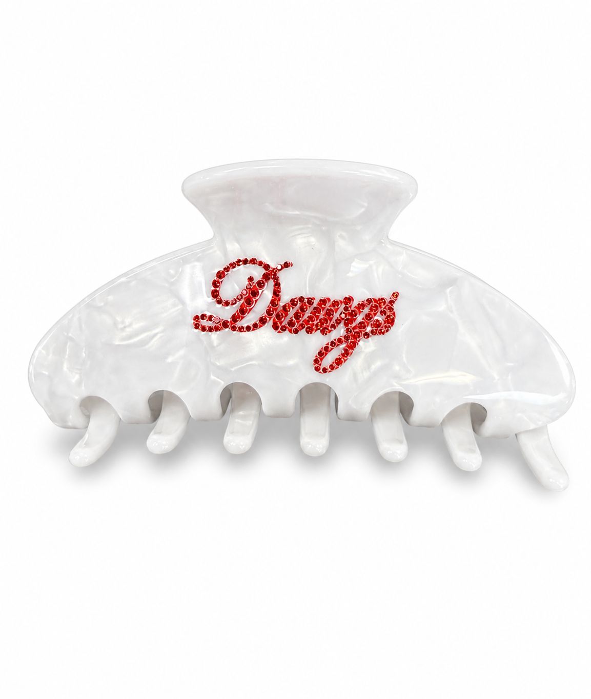 Rhinestone Claw Clip - White Dawgs