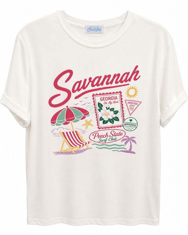 Savi Girl White Savannah Travel Print TShirt