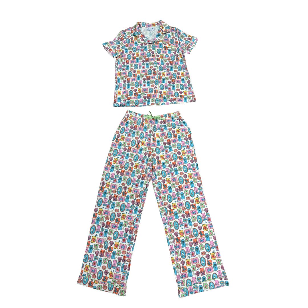 Savannah Stamp Print PJ Pant Set