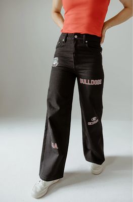 Georgia Alpha Bling Denim Wide Leg Jeans