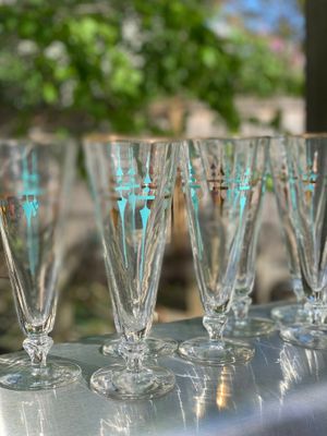 Libbey Pilsner Glasses--Abstract Swords (Set of 4)