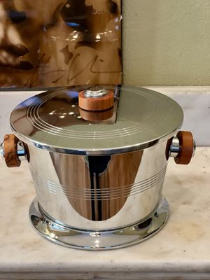Glo-Hill Ice Bucket Chrome and Bakelite