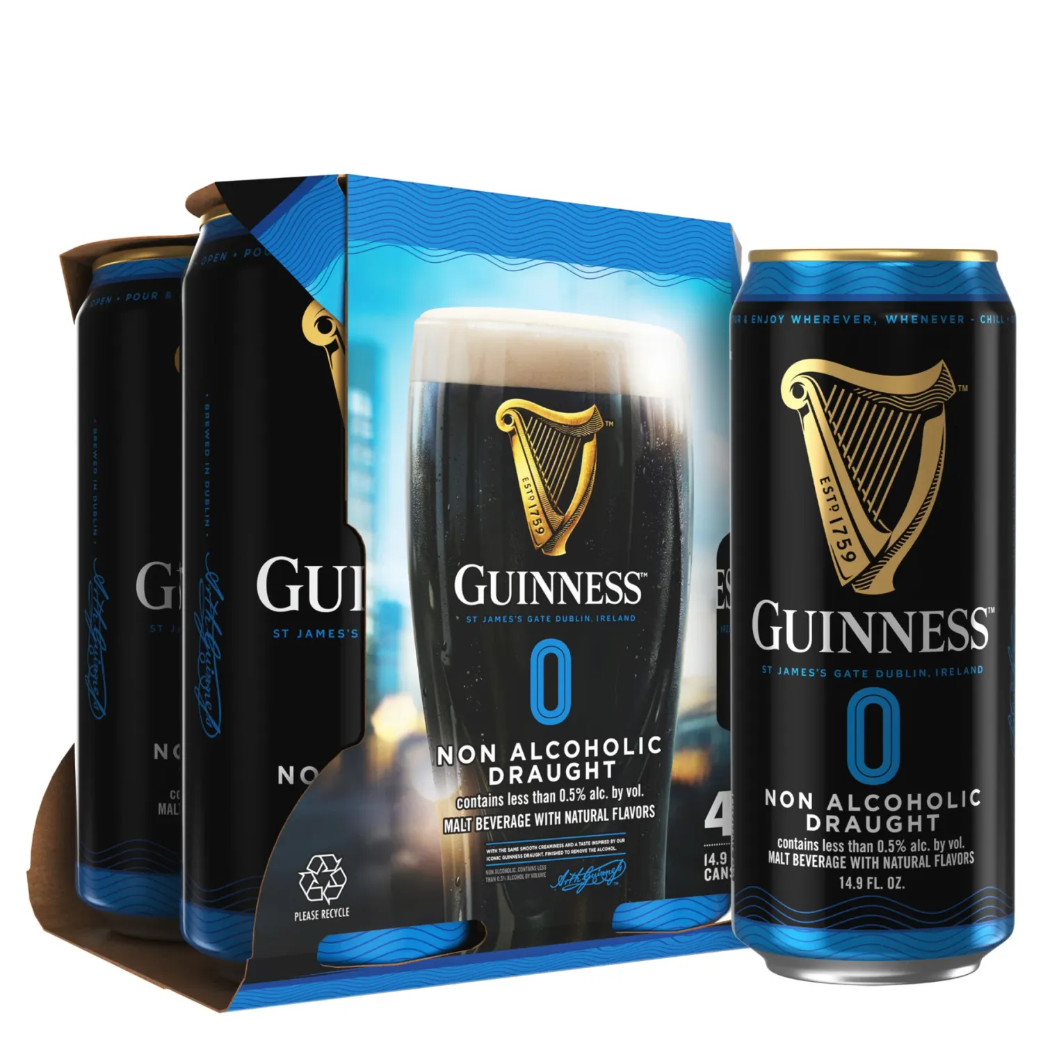 Guinness Non Alcoholic Draught 4pk 14.9oz Can