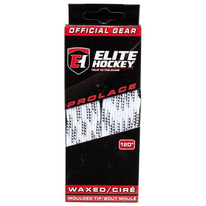 Elite Hockey Pro-X7 Skate Laces, Color: White/Black, Size: 72”