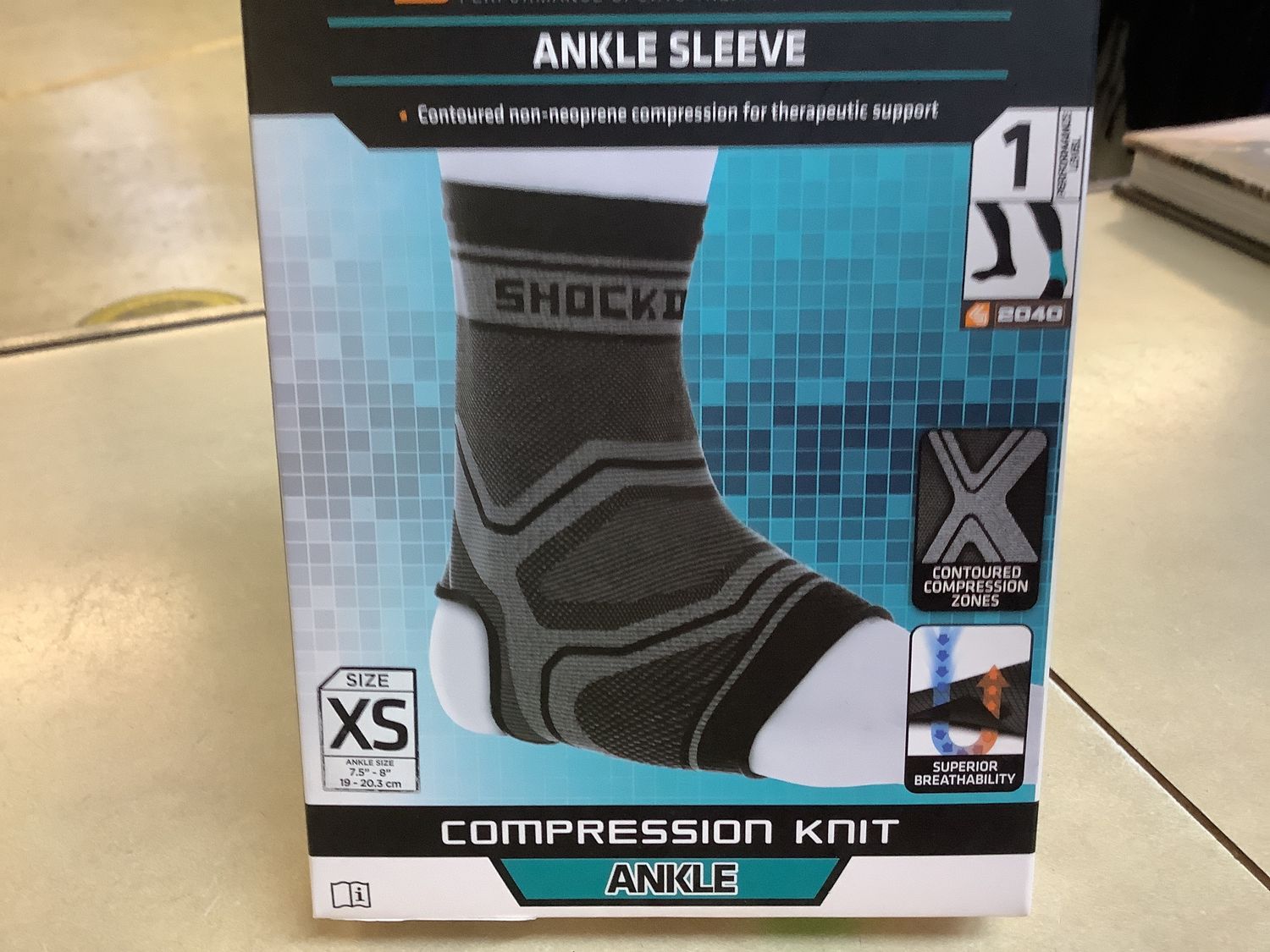 2040 Compression Knit Ankle Sleeve, Size: XS