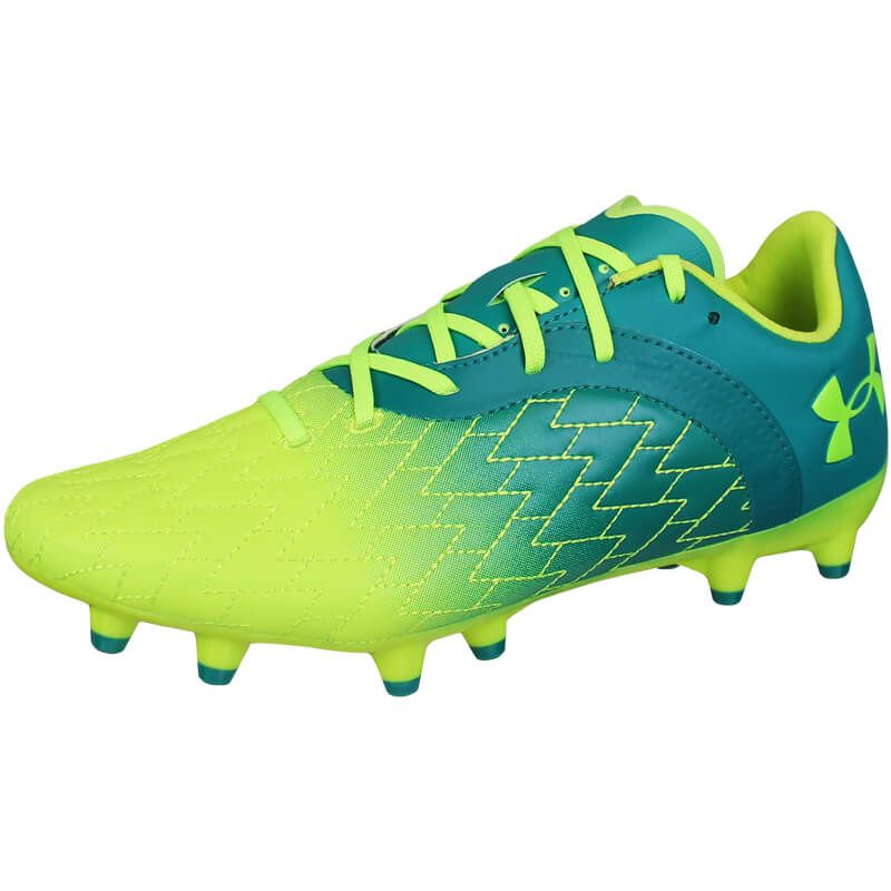 UA Magnetico Select 2.0 FG, Color: Lime Surge/Coastal Teal 300, Size: 7