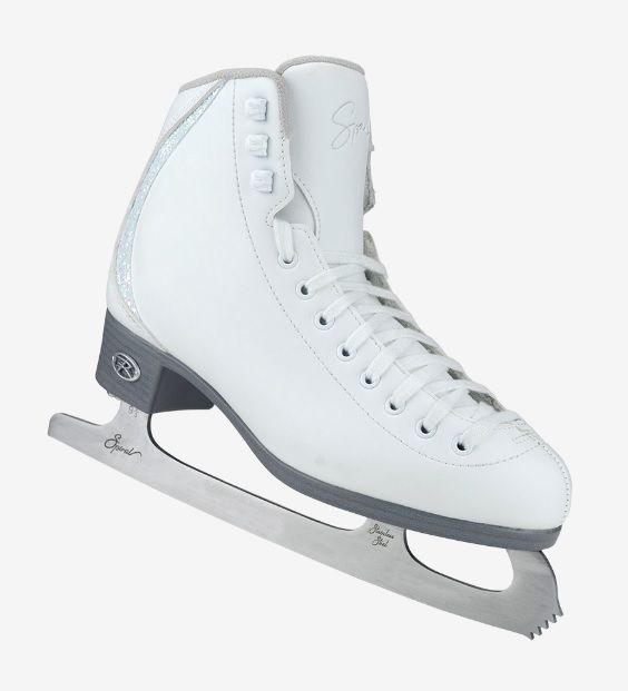 Riedell Sparkle Figure Skate - Snow, Size: 8 JR