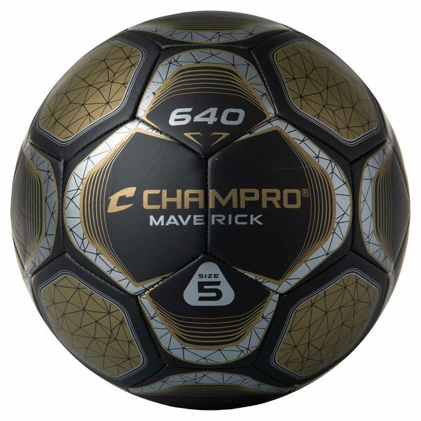 Maverick Soccer Ball, Color: Black/Vegas Gold, Size: 3