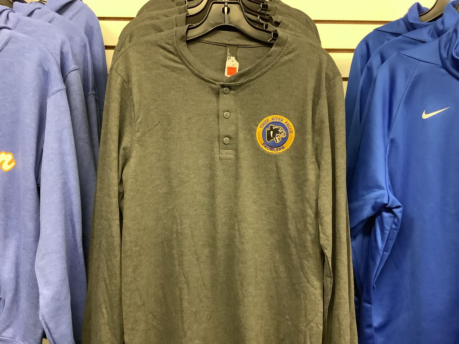 Prowler Twill Left Chest Long Sleeve Henley Tri Blend T-shirt, Size: XS