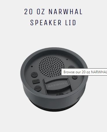 Narwhal Speaker Lid, Size: 20 oz