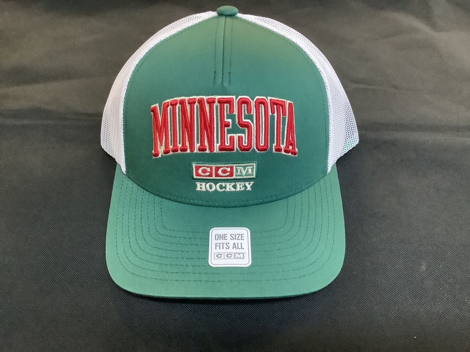 CCM Minnesota Hockey Snapback, Color: Forest Green/Red