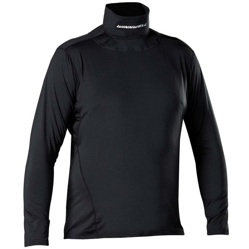 Winnwell Ice Hockey Base Layer Top w/Built In Neck Guard Collar Senior