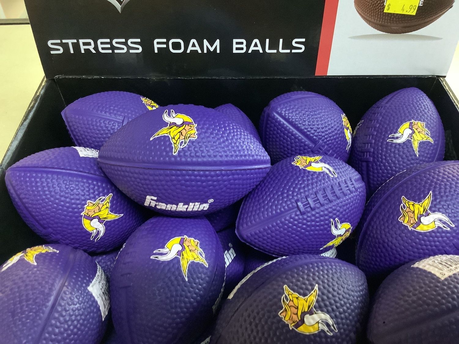 Franklin MN Vikings  3.5&quot; Mini Stress Foam Football
