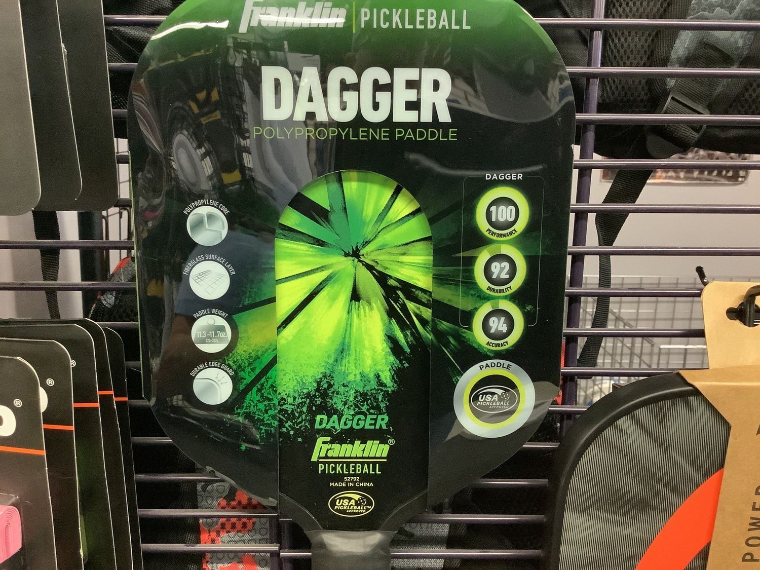 Franklin Dagger Polypropylene Pickleball Paddle Green