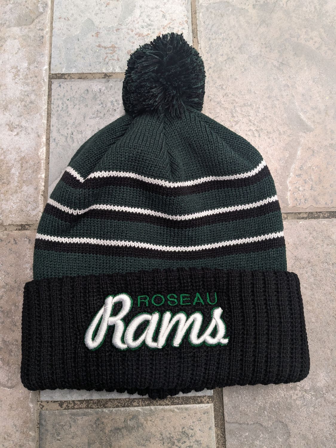 Roseau Youth Hockey Richardson 143 Knit Pom beanie  Green