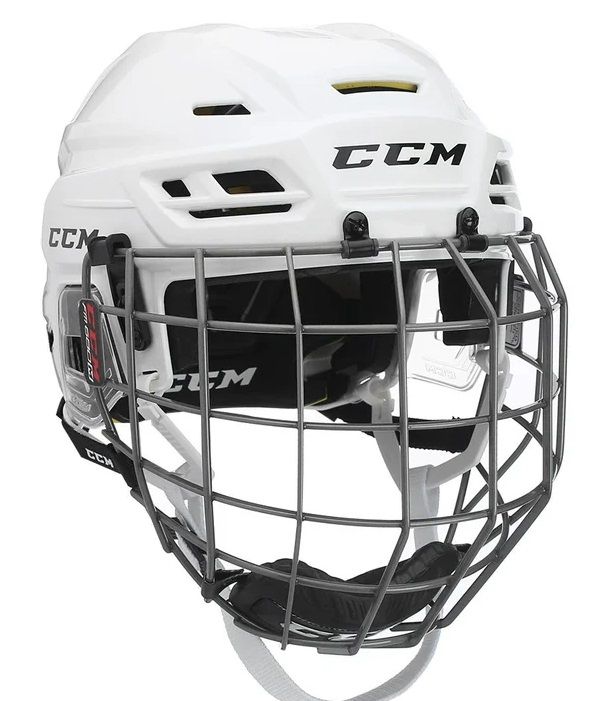 CCM Tacks 310 Hockey Helmet Combo, Color: White, Size: Small
