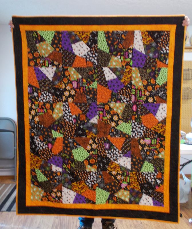 Halloween Crazy Quilt Top