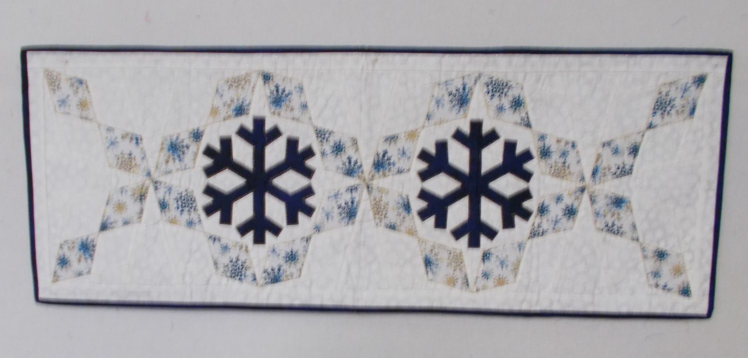 Blue/Gold Snowflakes Runner