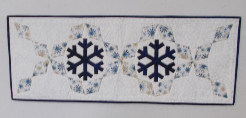 Blue/Gold Snowflakes Runner