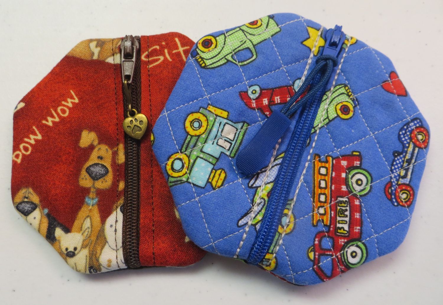 Kid Themed Octagon Coin Pouches