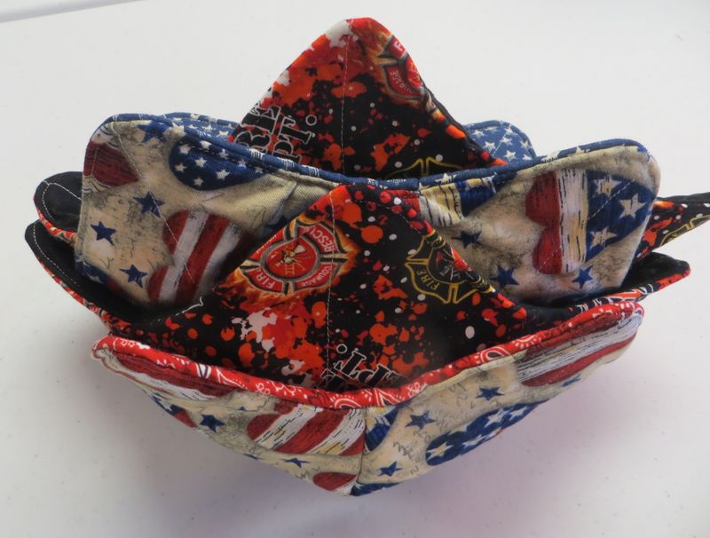 Large Military/Patriotic/First Responders Microwavable Bowl Cozies