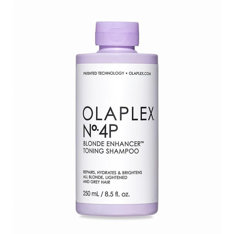 OLAPLEX No. 4P Blonde Enhancer Purple Toning Shampoo, Repairs, Hydrates, &amp; Brightens All Blonde, Lightened, &amp; Grey Hair, 8.5 fl oz