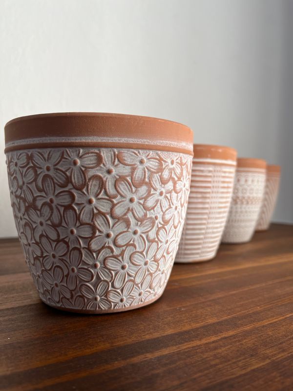 Set macetas cerámica terracota X4