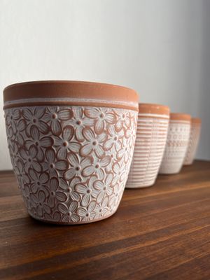 Set macetas cerámica terracota X4