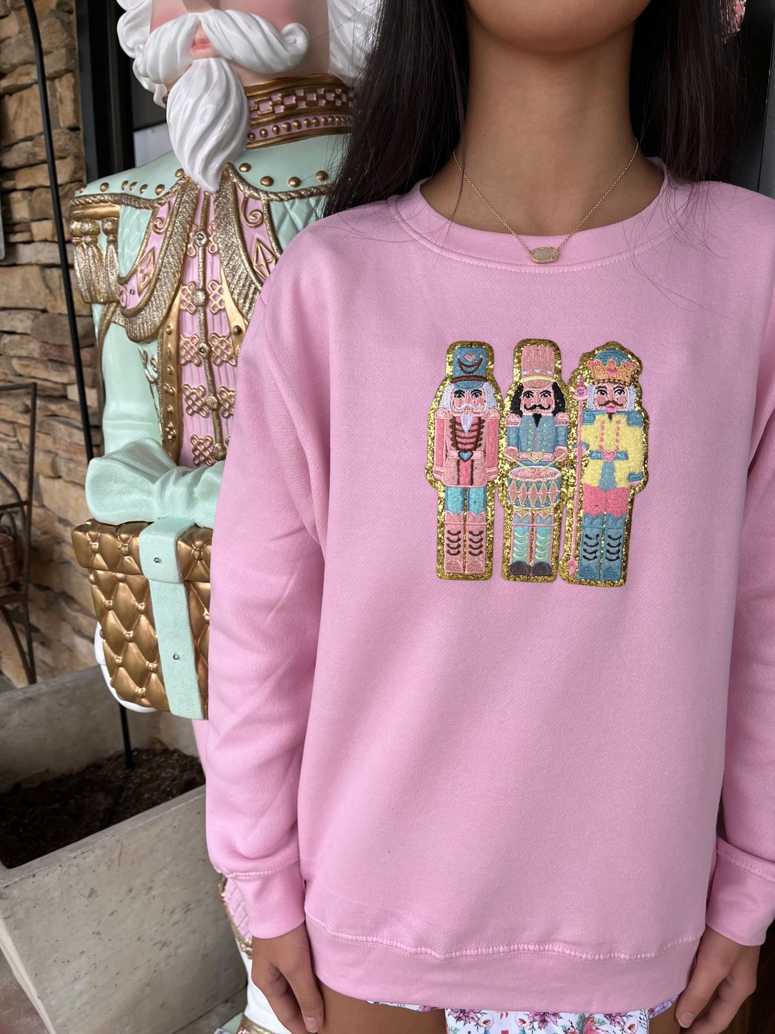 Nutcracker Patch Sweatshirt-Kids