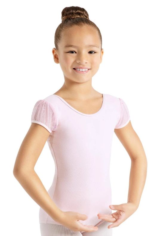 11886C Girls Sprinkle Puff Sleeve Leotard