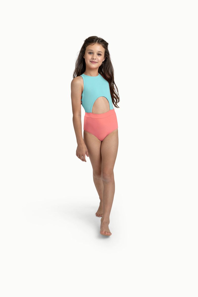 Roxie Brynn Leotard Coral/Aqua