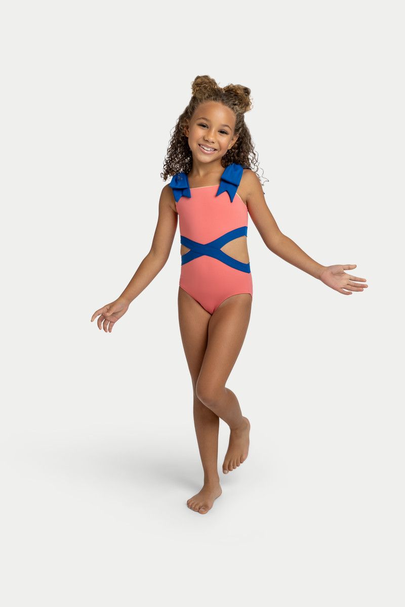 Roxie Riley Leotard Coral/Blue