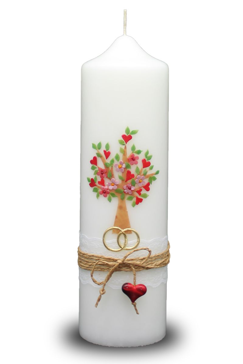 Rustikale Hochzeitskerze "Baum der Liebe"