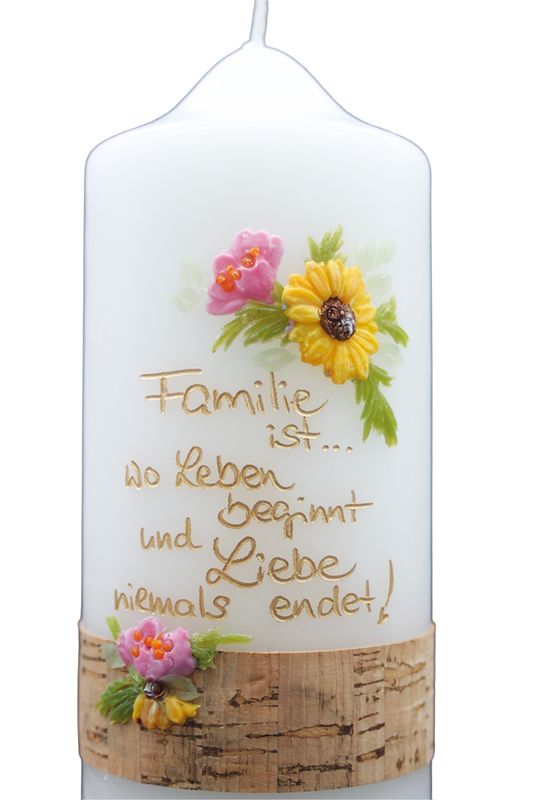 Geschenkkerze „Familie ist, wo Leben beginnt“