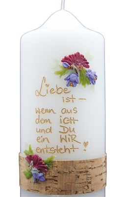 Geschenkkerze „Wenn aus Ich & Du ein Wir entsteht“