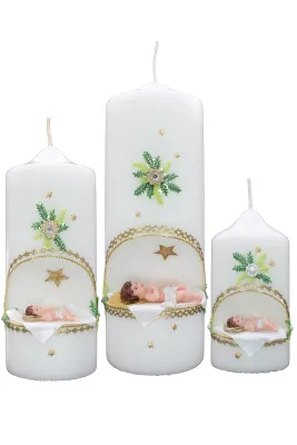 Weihnachtskerze „Jesulein & Sternenglanz“