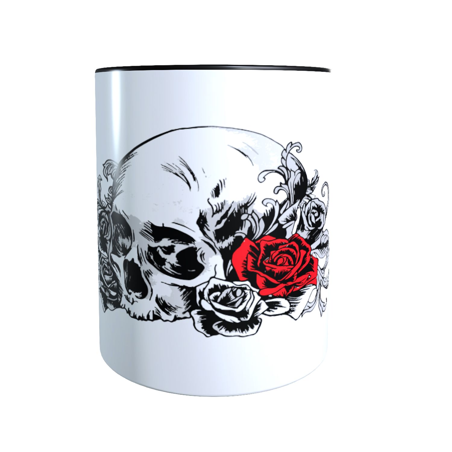 Tasse Totenkopf | rote Rose