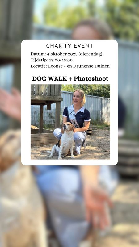 DIERENDAG! Charity event: hondenwandeling + fotoshoot - 4 oktober 2025 - Loonse Druisen Duinen