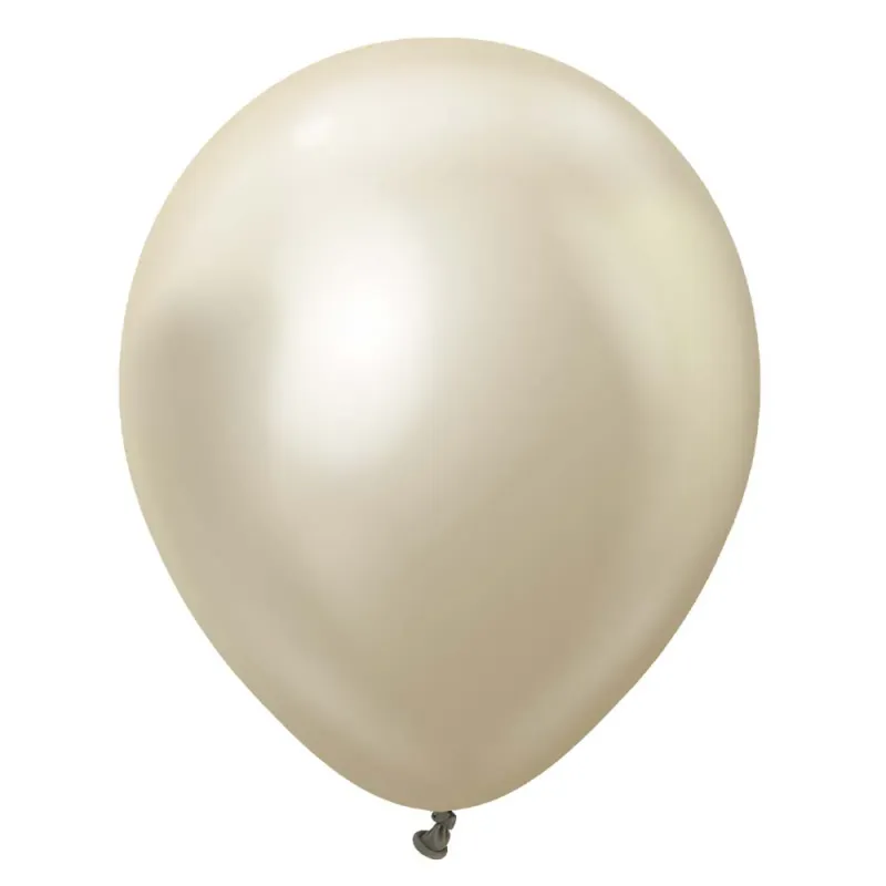 Kalisan Latex Balloon Mirror White Gold 12in- 50 pieces